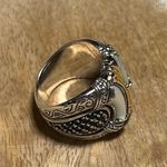 Konstantino 925 Sterling Silver & 18K Gold Mother of Pearl & Black Spinel Ring Photo 5