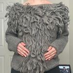 KKIBO Baby Alpaca Gray Fringe Knit Boatneck Sweater S/M Size M Photo 1