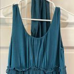 Teal Gauzy Sleeveless Scoop Neck Tank Sundress w/ Waist Tie Photo 3
