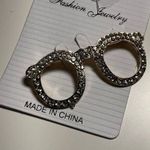 Sparkling Rhinestone Glasses Brooch Pin for Women's Clothing Decoration Gold Photo 2