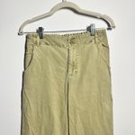 Young Fabulous and Broke Wide Leg Baggy Pant Women S Tan Green Cotton Minimal Boho Photo 3