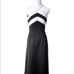 Vintage 90’s Formal Dress Black and White Stripe Floor Length Gown Size 5/6 NWT Photo 2