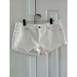 DL1961  Karlie Boyfriend Cut Off Roll Hem White Denim Shorts Photo 2