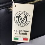 Valentino Orlandi cross body bag vegan leather with gold hardware NWT Black Photo 3