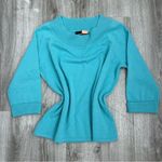 Jones New York  100% Cashmere Teal Mockneck Sweater Top Natural Size XL Photo 0