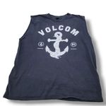 Volcom Shirt Size XL Graphic Tee Graphic Print Snake Anchor Cut Off Sleeve Black Unisex Photo 0