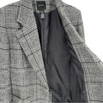 Smythe Oversized Notched Lapel Blazer Gray Glen Check Plaid Small Photo 14
