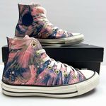 Converse  CTAS Feather Print Satin HI Sneakers size 5.5 Pale Coral High Top Shoes Photo 0