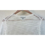 J.Crew Ivory Open Knit Long Sleeve Sweater Mohair XS Sheer Lightweight Coastal Photo 3