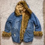 Penny Lane Coat Denim Jacket Parka w/Faux Fur Trim Y2K XL 1X 2X 3X 3XL Brown Photo 1