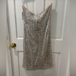 Alexia Admor Strapless Sequin Mini Cocktail Dress Size Large Silver NWT Photo 10