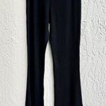 Sans Souci NEW $425 Sans Faff High Rise Ribbed Knit Pull On Flared Pants Black Women Small Photo 4