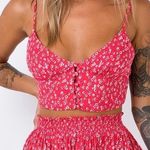 Princess Polly Shah Red Floral Button Front Cropped Tank 6 Photo 1