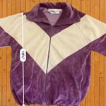 Adolfo Sport Vintage Women’s Size Small Velour Track Jacket • Purple & Cream GUC Photo 11