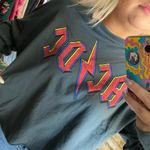 Daydreamer NWT  AC/DC Crop Graphic Sweatshirt Gray Small Photo 96