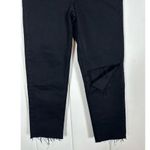 RE/DONE  Originals 70s Stove Pipe Noir with Rip Cropped Jeans 27-Black Button Fly Photo 4