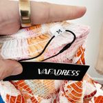 [Vafadress] Orange Abstract Floral Print Smocked Tiered Midi Dress NWT Sz Medium Photo 10