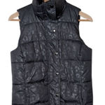 Old Navy Animal Print Puffer Vest Womens Small High Collar Photo 0