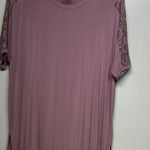 Zenana Outfitters  Pink Asymmetrical Blouse with Lace Photo 0