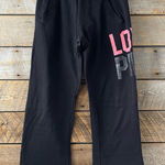 Victoria's Secret Y2K  LOVE PINK Boyfriend Sweatpants Black XS Casual Wide Leg Photo 0