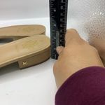 Sam & Libby  Karissa Tan suede Slides Sandals Strap Heel Shoe Size 11 nude party Photo 5