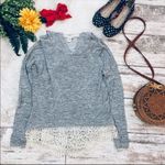 Anthropologie  Paper Crane Crochet Lace Trim Hoodie Photo 1