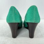 Lilly Pulitzer Lilly Pulitzer Suede Peep Toe Wedge Slip On Heels in Teal Size 6 Photo 3