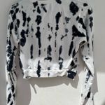 Champion Black and White Crop Tie Front Sweatshirt Photo 1