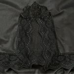 Vintage 70s Black Satin Lace Slip Skirt. XS/S. Lingerie Whimsigoth Coquette Goth Photo 7