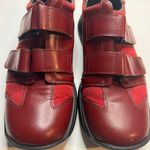 Gucci Red Leather Monogram Leather Canvas Velcro Size 7.5B Photo 2