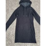 Athleta Cowl Neck Lounge Sweatshirt Dress Hooded Black XS Athleisure Stretchy Photo 11