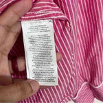 Ralph Lauren Lauren  Pink and white Pajama Button Down top with blue | size small Photo 9