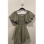 Princess Polly Olive Green Short Balloon Sleeve Mini Dress Photo 5
