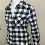 Xhilaration Buffalo Plaid White Black Flannel Top Photo 5