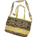 Coach Signature Stripe Jacquard Tote Diaper Bag Signature Canvas F13803 Yellow Photo 6