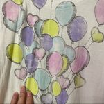 Disney  Up Balloon Print Short Sleeve Tee Shirt Womens Small White Colorful Print Photo 2