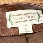 Love Riche  Brown Faux Leather Croc Embossed Mini Skirt Size Large Photo 4