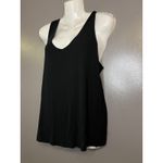 CAbi Tank Top Womens Medium Black Sleeveless Ribbed V Neck Rayon Style 4206 Photo 3