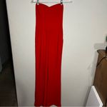 Naven Bebe x Elegant Red Strapless Sweetheart Front Slits Jumpsuit Photo 1