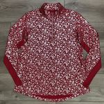 SanSoleil Solshine Foil‎ Print 1/4 Zip Mock Long Sleeve Golf Top Size Medium Red Photo 1