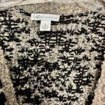 Cato  Beige Black Gold Metallic L Drape Open Front Tribal Cardigan Fringe Boho Photo 7