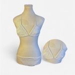 70s Cotton Boho Crochet String Bikini White Photo 2