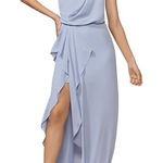 Halston Heritage  Mock Neck Sleeveless Cape front dress | 14 NWT Photo 0