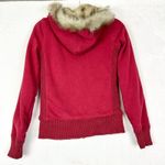 Aeropostale Vintage Y2K Faux Fur Lined Logo Full Zip Hoodie Size Small Maroon Photo 1