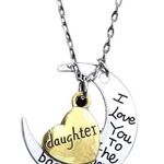 I LOVE YOU Dear Daughter Heart Pendant Necklace Multiple Photo 1