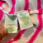 Lilly Pulitzer  Long Sleeve Adair Sweater Pink White Stripe Blue Button Top Mediu Photo 7