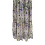 Taylor Serena Floral Chiffon Smocked Maxi Dress sz 8 High Ruffle Neck Sleeveless Purple Photo 9