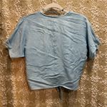 Sim & Sam Shirt Top Bow Open Front Bolero Chambray Rayon Light Blue XS Photo 2