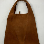 Suede Hobo Bag Cognac Brown 100% Leather Tan Photo 0