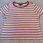 Forever 21  Ribbed Knit Striped Short Sleeve Fitted T-Shirt - PLUS SIZE Photo 2